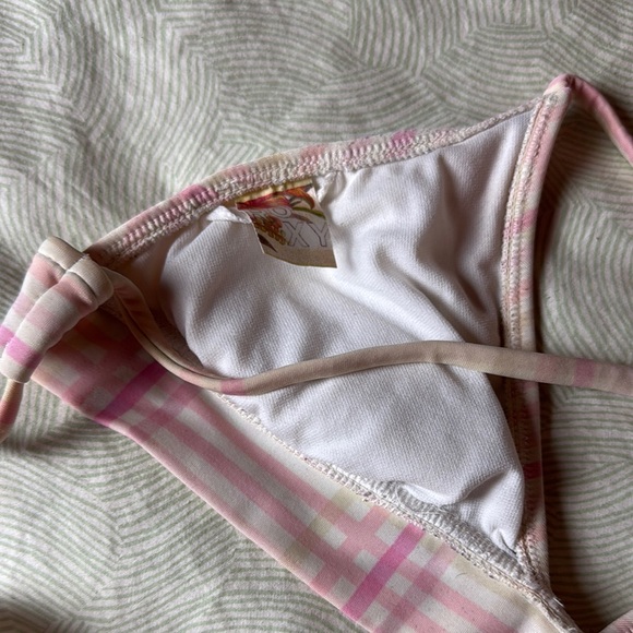 Roxy Pink and White Plaid Bikini - Picture 4 of 6